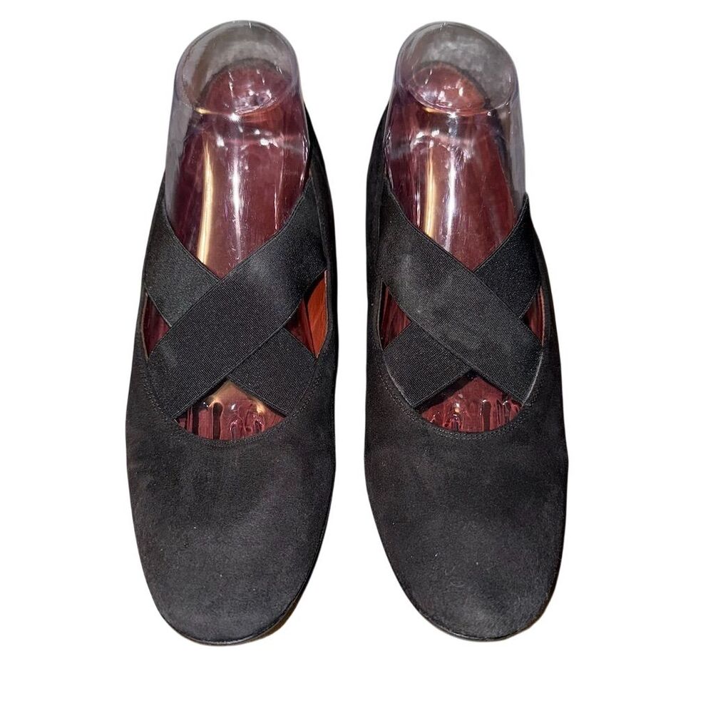 J.P. Tod's Black Suede Criss Cross Elastic Ballet Flats 19HOLLY Italy Mens‎ 8.5N